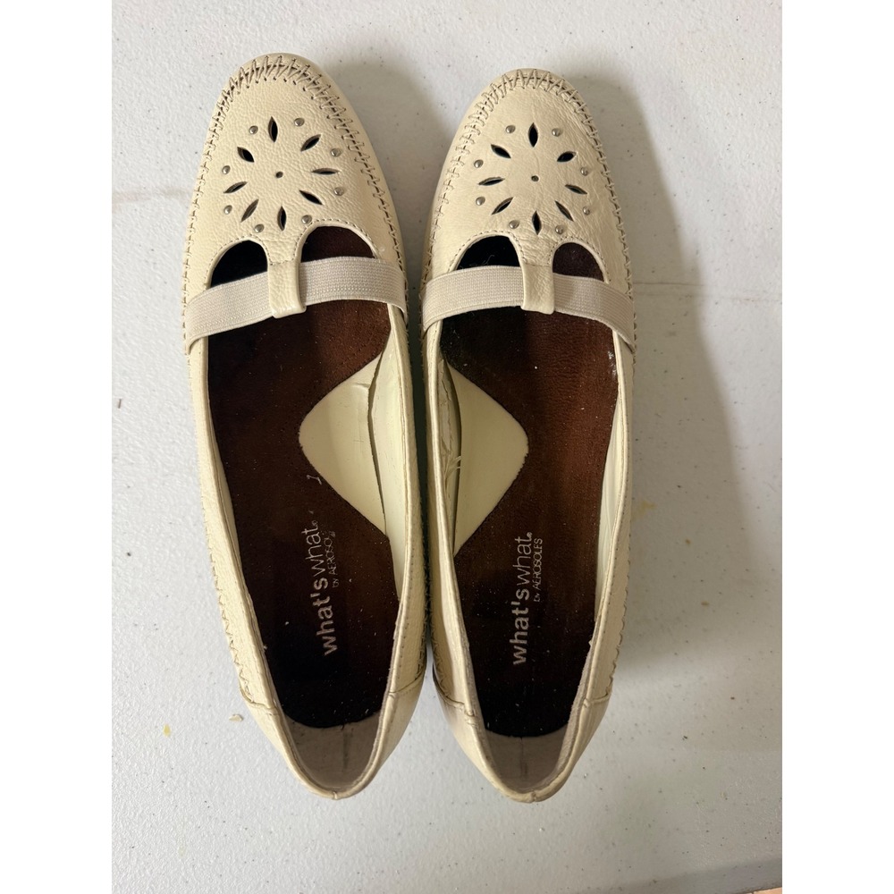 Cottagecore Grandma Mary Jane Church Flat Cream 6 Floral What's What Aerosoles